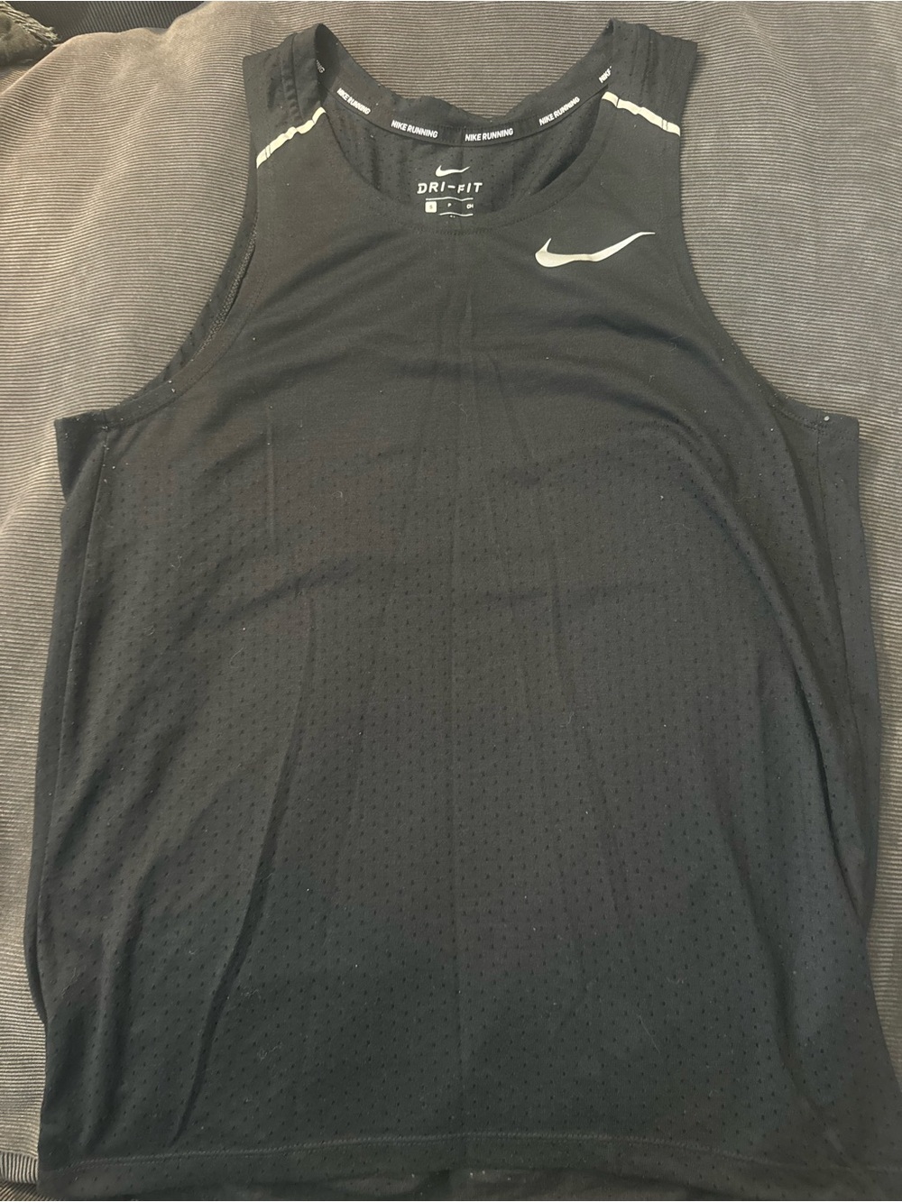 Nike Black Dri-FIT Athletic Men's Tank with White Swoosh